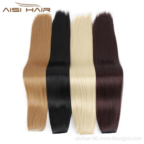 Wholesale Synthetic 5 Hairpieces Clip In Hair Extension Long Straight Style  Hair Pieces